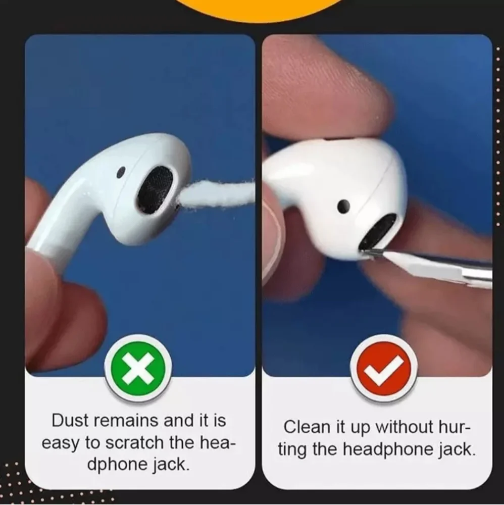 Bluetooth Earbuds Cleaning Pen, Multi-Function Cleaner Kit Soft Brush for Wirele
